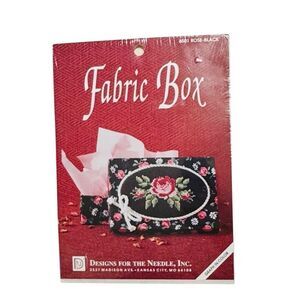 Designs for the Needle Cross Stitch kit- Fabric Box 6501 Rose-Black NEW